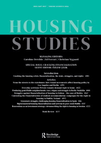 Cover image for Housing Studies, Volume 39, Issue 6