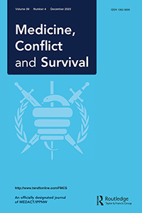 Cover image for Medicine, Conflict and Survival, Volume 39, Issue 4