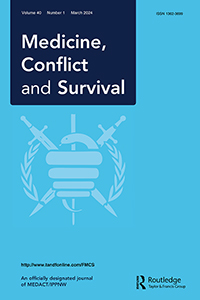 Cover image for Medicine, Conflict and Survival, Volume 40, Issue 1