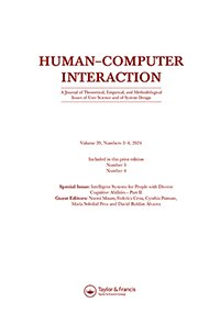 Cover image for Human–Computer Interaction, Volume 39, Issue 3-4
