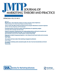 Cover image for Journal of Marketing Theory and Practice, Volume 32, Issue 2