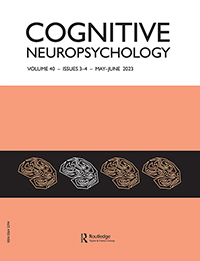 Cover image for Cognitive Neuropsychology, Volume 40, Issue 3-4