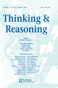Cover image for Thinking & Reasoning, Volume 30, Issue 1