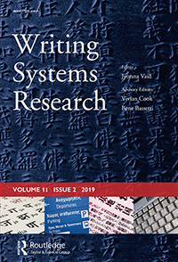 Cover image for Writing Systems Research, Volume 11, Issue 2