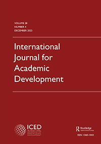 Cover image for International Journal for Academic Development, Volume 28, Issue 4