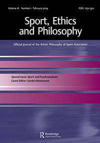 Cover image for Sport, Ethics and Philosophy, Volume 18, Issue 1