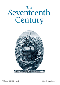 Cover image for The Seventeenth Century, Volume 39, Issue 2