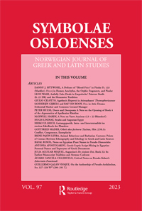 Cover image for Symbolae Osloenses, Volume 97, Issue 1