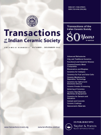 Cover image for Transactions of the Indian Ceramic Society, Volume 82, Issue 4