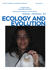 Cover image for Israel Journal of Ecology & Evolution, Volume 62, Issue 3-4