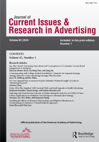 Cover image for Journal of Current Issues & Research in Advertising, Volume 45, Issue 1