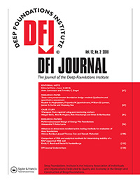 Cover image for DFI Journal - The Journal of the Deep Foundations Institute, Volume 12, Issue 2