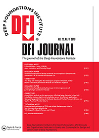 Cover image for DFI Journal - The Journal of the Deep Foundations Institute, Volume 12, Issue 3