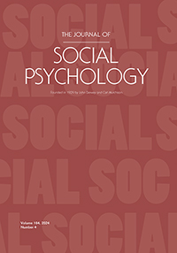 Cover image for The Journal of Social Psychology, Volume 164, Issue 4