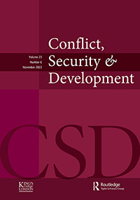 Cover image for Conflict, Security & Development, Volume 23, Issue 6