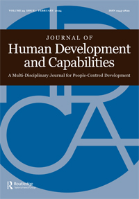 Cover image for Journal of Human Development and Capabilities, Volume 25, Issue 1