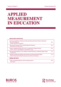 Cover image for Applied Measurement in Education, Volume 36, Issue 4