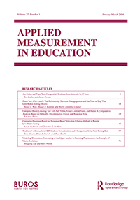 Cover image for Applied Measurement in Education, Volume 37, Issue 1