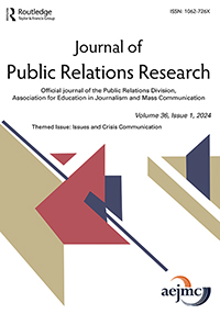Cover image for Journal of Public Relations Research, Volume 36, Issue 1