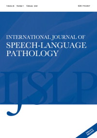 Cover image for International Journal of Speech-Language Pathology, Volume 26, Issue 1