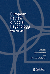 Cover image for European Review of Social Psychology, Volume 34, Issue 2