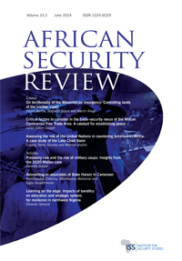 Cover image for African Security Review, Volume 33, Issue 2