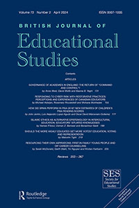 Cover image for British Journal of Educational Studies, Volume 72, Issue 2