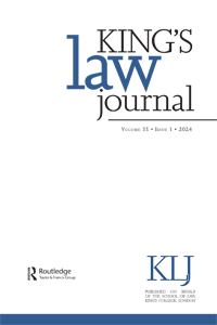 Cover image for King's Law Journal, Volume 35, Issue 1