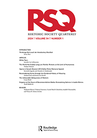 Cover image for Rhetoric Society Quarterly, Volume 54, Issue 1