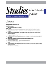 Cover image for Studies in the Education of Adults, Volume 55, Issue 2