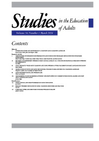 Cover image for Studies in the Education of Adults, Volume 56, Issue 1