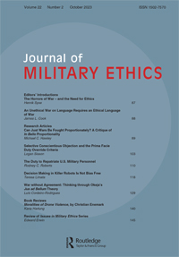 Cover image for Journal of Military Ethics, Volume 22, Issue 2