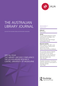 Cover image for The Australian Library Journal, Volume 65, Issue 3