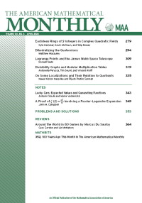 Cover image for The American Mathematical Monthly, Volume 131, Issue 4