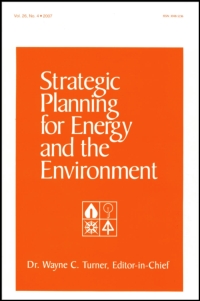 Cover image for Strategic Planning for Energy and the Environment, Volume 38, Issue 3