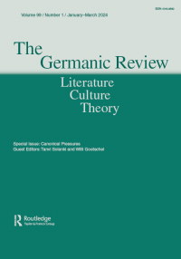 Cover image for The Germanic Review: Literature, Culture, Theory, Volume 99, Issue 1