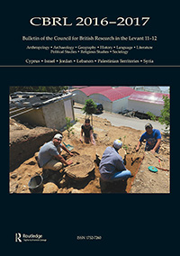 Cover image for Bulletin of the Council for British Research in the Levant, Volume 12, Issue 1