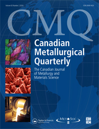 Journal cover image for Canadian Metallurgical Quarterly
