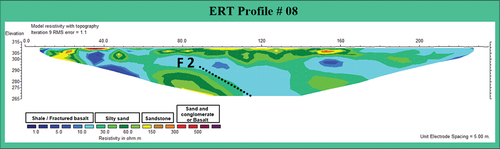 Figure 8. Electrical resistivity tomography of profile no. 8.