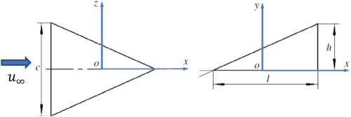 Figure 1. Three-dimensional micro-ramp geometry (Ye et al., Citation2016a).
