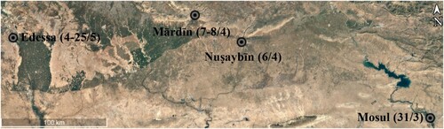 Figure 1. Kerbogha’s route from Mosul to Edessa.