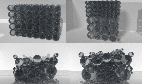 Figure 7. Digitally generated beads with different sizes and alignment.