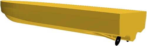 Figure 12. Appended hull with actuator disk for CFD simulations within Simcenter STAR-CCM + (rudder omitted).