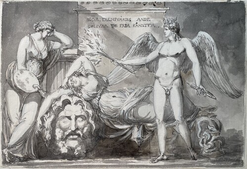 Fig. 4. Sergel, J. T., Count C. A. Ehrensvärd’s spirit enlivens the free arts, 1797, Nationalmuseum, Stockholm, inv. no. NMH 849/1875. Photo: author.