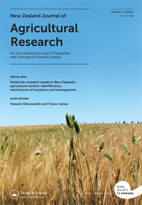 Cover image for New Zealand Journal of Agricultural Research, Volume 67, Issue 1, 2024