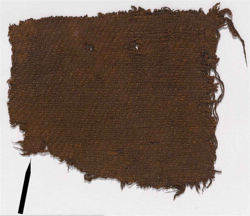 Figure 2. Sampling from textile fragments. Sampling is most often done near open edges or holes where degradation can be more advanced.