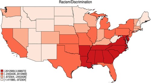 Figure 2. Issues Related to Racism and Discrimination as the MIP across States.