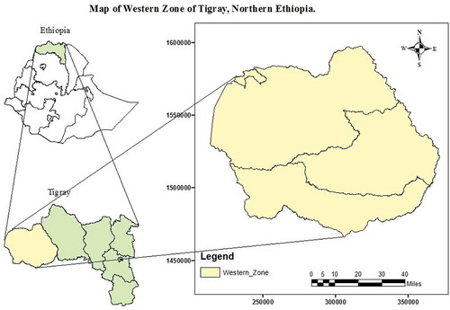 Figure 1. Map of Western Zone of Tigray, Northern Ethiopia