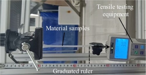 Figure A1. Tensile experimental test of the soft membrane material of the sub-flippers.
