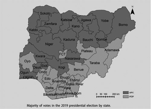 Figure 5. Voting patterns in the 2019 Nigerian general elections.
